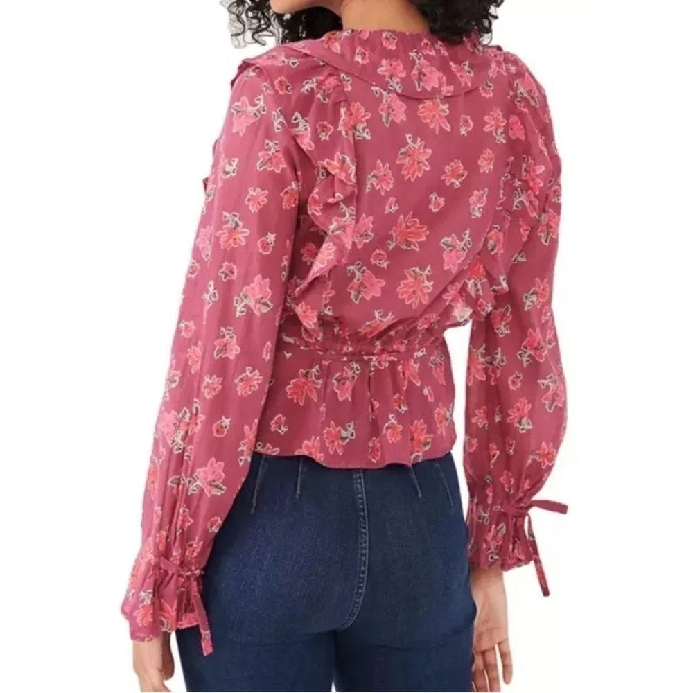 Free People Amanda Ruffle Long Sleeve Top Women's Size Large